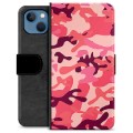 Etui Portfel Premium - iPhone 13 - Różowe Moro