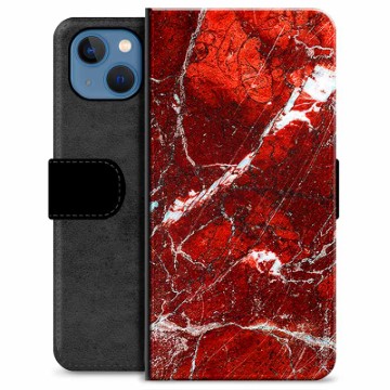 Etui Portfel Premium - iPhone 13 - Czerwony Marmur