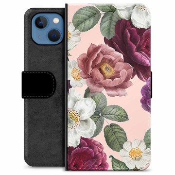 Etui Portfel Premium - iPhone 13 - Romantyczne Kwiaty