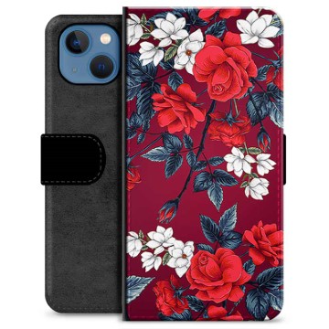 Etui Portfel Premium - iPhone 13 - Vintage Kwiaty