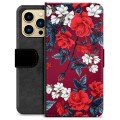 Etui Portfel Premium - iPhone 13 Pro Max - Vintage Kwiaty