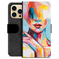 Etui Portfel Premium - iPhone 13 Pro Max - Retrato Abstrato