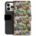 Etui Portfel Premium - iPhone 13 Pro - Graffiti