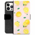 Etui Portfel Premium - iPhone 13 Pro - Wzór Cytryny