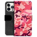 Etui Portfel Premium - iPhone 13 Pro - Różowe Moro