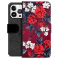 Etui Portfel Premium - iPhone 13 Pro - Vintage Kwiaty