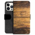 Etui Portfel Premium - iPhone 13 Pro - Drewno