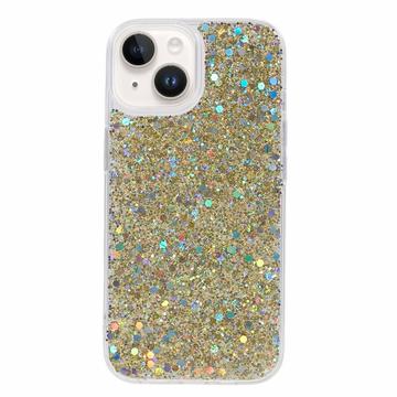 iPhone 14 Etui z TPU Glitter Flakes - Złoto