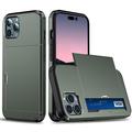 iPhone 14 Pro Hybrydowe Etui z Wysuwaną Kieszenią na Kartę