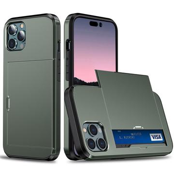 iPhone 14 Pro Hybrydowe Etui z Wysuwaną Kieszenią na Kartę