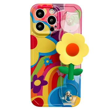 Etui TPU Flower z opaską na rękę do iPhone\'a 14 Pro Max - kolorowe