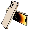iPhone 14 Pro Metalowy Bumper z Uniesionymi Krawędziami - Złoto