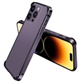 iPhone 14 Pro Metalowy Bumper z Uniesionymi Krawędziami - Fiolet