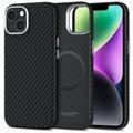 Plastikowe etui iPhone 14 Tech-Protect Ion Carbon - kompatybilne z MagSafe - czarny / srebrny