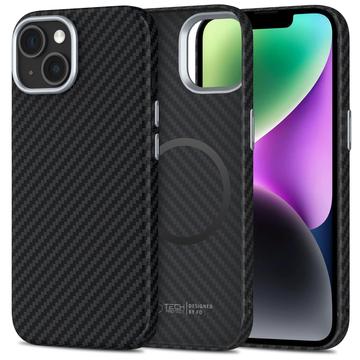 Plastikowe etui iPhone 14 Tech-Protect Ion Carbon - kompatybilne z MagSafe - czarny / srebrny