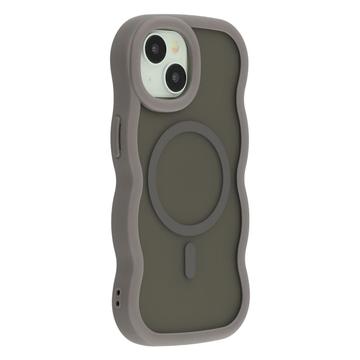 iPhone 14 Etui hybrydowa z magnetycznym brzegiem fali - szary