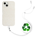 iPhone 14 Biodegradowalne Etui z Serii String z Paskiem - Biała