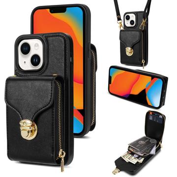 Uniwersalne etui iPhone 15 z portfelem i paskiem
