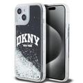 iPhone 15 DKNY Liquid Glitter Arch Logo Case - czarny