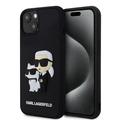 iPhone 15 Karl Lagerfeld 3D Rubber Karl & Choupette NFT Case - Czarny