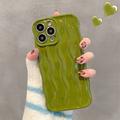 iPhone 15 Pro 3D Linear Wavy Etui - Zielony