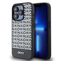 Etui na iPhone 15 Pro DKNY Repeat Pattern Bottom Stripe - kompatybilne z MagSafe - czarne