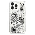 iPhone 15 Pro Fashion TPU Etui - Zarys róży