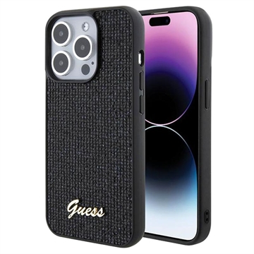 iPhone 15 Pro Etui Guess Disco Metal Script Logo (Opakowanie zbiorcze - Stan zadowalający) - Czerń