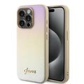 iPhone 15 Pro Guess Iridescent Metal Script Hybrid Etui