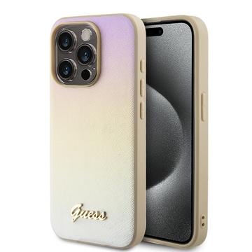 iPhone 15 Pro Guess Iridescent Metal Script Hybrid Etui
