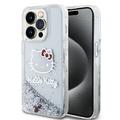 iPhone 15 Pro Hello Kitty Liquid Glitter Charms Etui - Transparentny