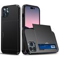 iPhone 15 Pro Hybrydowe Etui z Wysuwaną Kieszenią na Kartę