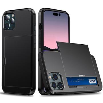 iPhone 15 Pro Hybrydowe Etui z Wysuwaną Kieszenią na Kartę