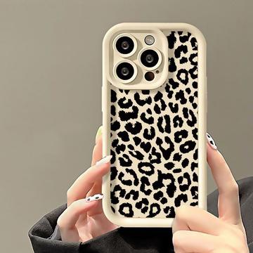 Etui TPU iPhone 15 Pro z nadrukiem lamparta - białe