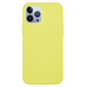 iPhone 15 Pro Etui z Ciekłego Silikonu - Żółty