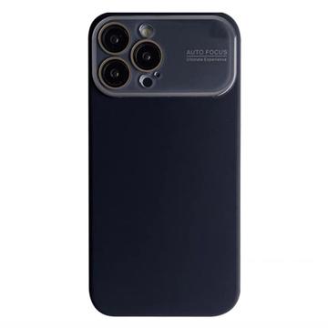 iPhone 15 Pro Etui z Płynnego Silikonu z Soczewką Chroniącą Szkło - Czarny