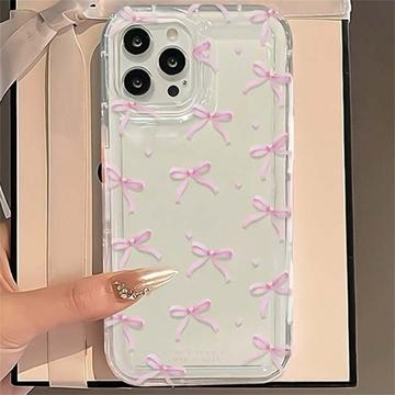 Etui z TPU z Kokardą iPhone 15 Pro Max - różowe / przezroczyste