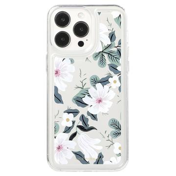 iPhone 15 Pro Max Fashion TPU Etui - Białe kwiaty