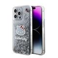 iPhone 15 Pro Max Hello Kitty Liquid Glitter Charms Etui - Transparentny