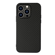 iPhone 15 Pro Max Hybrydowe Etui - Włókno Węglowe - Czarne