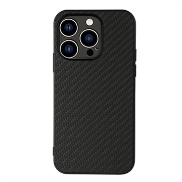 iPhone 15 Pro Max Hybrydowe Etui - Włókno Węglowe - Czarne