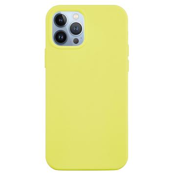iPhone 15 Pro Max Etui z Ciekłego Silikonu - Żółty