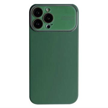 iPhone 15 Pro Max Etui z Płynnego Silikonu z Soczewką Chroniącą Szkło - Zielony