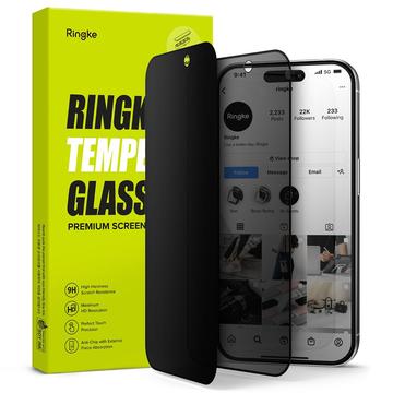 iPhone 15 Pro Max Ringke TG Privacy - szkło hartowane chroniące ekran - czarna krawędź