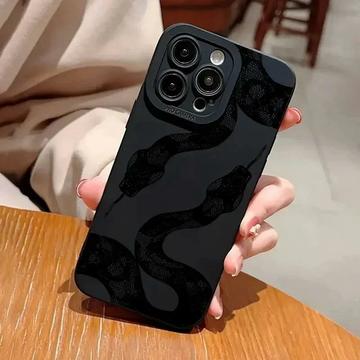 Etui TPU z wężowym wzorem na iPhone 15 Pro Max - czarne