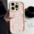 Stylowe, wstrząsoodporne etui TPU iPhone 15 Pro Max z podniesionymi krawędziami - biały / duża kokarda