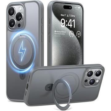 iPhone 15 Pro Max Torras Upro Ostand Matte Etui - kompatybilny z MagSafe - Szary tytanowy