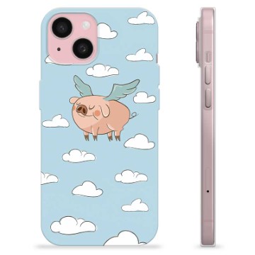 Etui TPU - iPhone 15 - Latająca Świnia