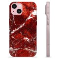 Etui TPU - iPhone 15 - Czerwony Marmur
