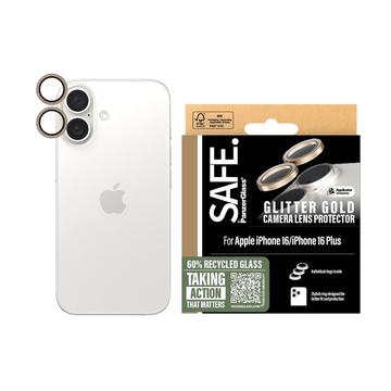 iPhone 16/16 Plus PanzerGlass Safe Ochraniacz obiektywu aparatu - Złoty brokat
